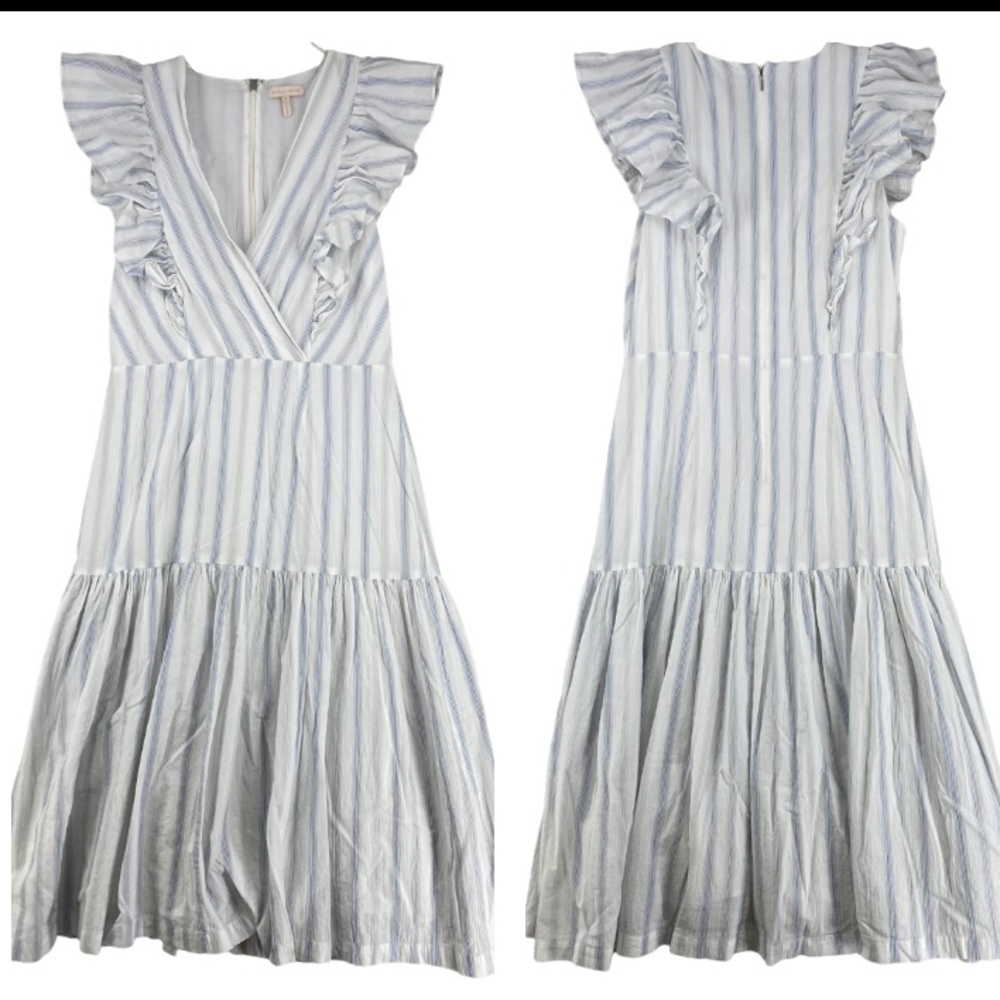 8 REBECCA TAYLOR MIDI STRIPED SUNDRESS RUFFLE FLOUNCE ADULT LADIES 918281d747